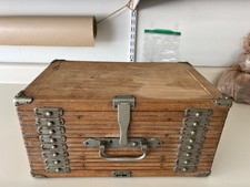 Vintage Oak 8 Drawer Machinist Tool Chest/Jewelry, Watchmaker Collector Case picture