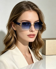 Bvlgari Unisex Rimless Square Sunglasses (Size: 62-18-140) picture