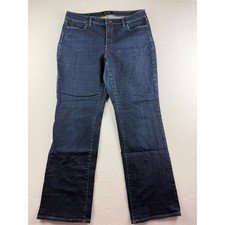 Talbots Flawless Five-Pocket Jeans Womens 12 Dark Wash Bootcut Curvy Stretch picture