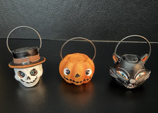 ASHLAND HALLOWEEN MINIATURE VINTAGE TREAT BUCKETS 3 PC ~ NEW 2026 FALL AUTUMN picture