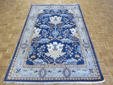 6 x 9 Hand Knotted Navy Blue Oushak Oriental Rug G13119 picture