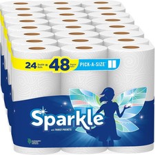 Sparkle Pick-A-Size Paper Towels Spirited Prints 6 Double Rolls = 12 Regular picture