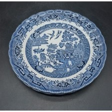 Wessex Collection Blue Willow Bread Plates Made in England Set of 2 Scalloped picture