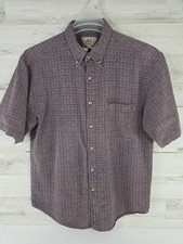 The Territory Ahead Purple Textured Checkers Button Down Pocket Shirt Size LARGE picture
