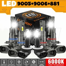 For 1992-02Cadillac Eldorado Combo 9005 9006 881 LED Headlights+Fog Lights Bulbs picture