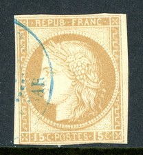 France 1872 Colonies 15¢ Bister Scott #10 VFU A217 picture