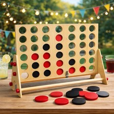 Giant Connect Four Game | Wooden Jumbo 4 to Score Drop Four Large Tabletop Fun picture