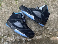 Jordan 5 Retro OG Black University Blue High Top Men's Basketball Shoes picture