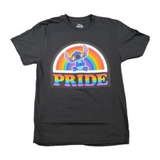 Disney Pride Collection Stitch Rainbow Graphic T-Shirt Black Small S/C/P 34/36 picture