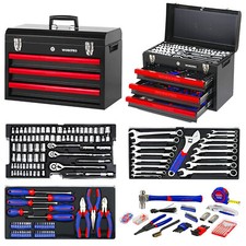 WORKPRO 408 Piece Mechanics Tool Set Socket Wrench Set With Heavy Duty Metal Box picture