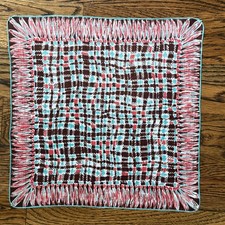 🏞 UNUSUAL Vintage Handkerchief PLAID PRINT picture