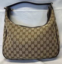 GUCCI Vintage Brown GG Monogram Canvas Charmy Hobo Shoulder Bag picture