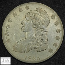1835 Capped Bust Silver Half Dollar 50C - Cleaned picture