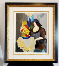 Signed Numbered Limited Edition Abstract Woman Portrait Print Matted & Framed picture