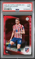 2025-2026 TOPPS CHROME UEFA CLUB COMPETITIONS RED LAVA CONOR GALLAGHER 2/5 PSA 9 picture