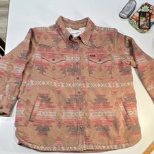Wrangler unisex 2XL Southwestern Geometric Lined Shacket Button Front Pockets picture