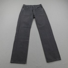 Vintage Levis Jeans Mens 31x32 Black Denim 501 Button Fly Straight Leg Y2K USA picture
