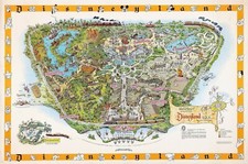 1958 Disneyland Map REPRODUCTION POSTER 24 X 36 Inches picture