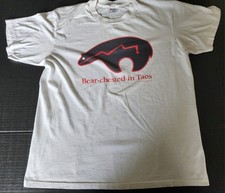 Vintage 90's Bear Chested In Taos Graphic T Shirt Single Stitch White Size Large picture