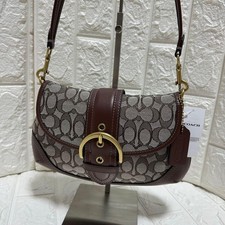 COACH CJ814 Soho Bag Signature Jacquard Maple Brown Shoulder bag With Charm picture