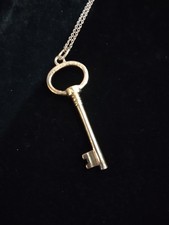 Vtg Tiffany & Co Sterling Marked .925  2” Long Skeleton Key Pendant 18
