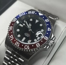 Custom 40mm “Pepsi” GMT Style Mod Watch Jubilee Bracelet w/NH34 Automatic picture