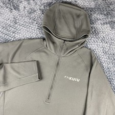 KUIU Peloton 200 1/4 Zip Pullover Mens XL Gray Hooded Fleece Lightweight Outdoor picture