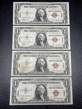 4 Consecutive - 1935 A - Hawaii Overprint - Silver Certificate - Brown Seal picture