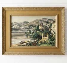 Mediterranean Original Oil Painting – Framed – 44”w x34”h picture