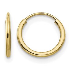 Madi K Endless Hoop Earrings Real 14k Yellow Gold 10mm Women's Hollow picture