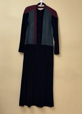 90s Whimsigoth Vampire Goth Avant Garde Vtg Simondona Velvet Suede Maxi Gown XS picture