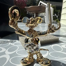 RARE Disney Mickey Gold Plated Lead Crystal Swarovski Arribas Bros Figurine picture