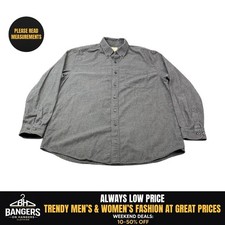 L.L. Bean Button Down Shirt Mens L Large Grey Houndstooth Traditional Fit Cotton picture