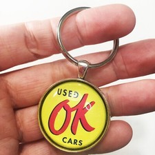 Vintage Chevy OK Used Cars Genuine Chevrolet Logo Keychain Reproduction picture