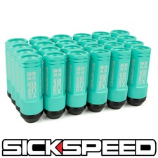 SICKSPEED 24 PC MINT GREEN ALUMINUM EXTENDED 50MM 2 PC LUG NUTS WHEELS 14X1.5 picture