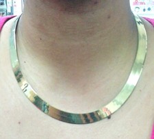 Real 10k Solid Yellow Gold Herringbone chain Necklace 10 mm 20 Inch 10kt Gold picture