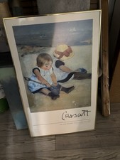 Vintage 1986 Mary Cassatt Children Playing Beach Impressionism Exhibition Poster picture