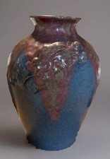 1920s Grès du Morvan Grape Relief Sandstone Jug or Vase Genuine Antique, Naive picture