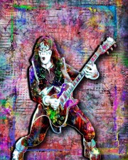 KISS ACE FREHLEY 16x20in Poster, KISS Guitarist Tribute Art   US picture