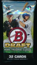 2020 BOWMAN DRAFT CHROME BASEBALL JUMBO HOBBY PACK (1) BRAND NEW FACTORY SEALED picture