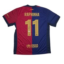 Autographed/Signed Raphinha FC Barcelona Navy #11 Jersey Beckett BAS COA picture