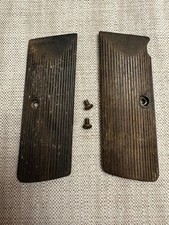 Original Langenhan F.L. Selbstlader Pistol Grips Wood w/two screws .32 VERY RARE picture