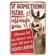 Funny Donkey Sign BanginPrints Aluminum Rustic Sarcastic Humor Decor picture