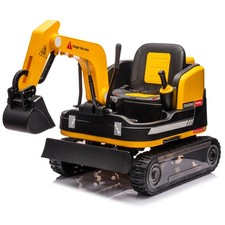 Yellow 12V/24V Kids Ride On Excavator Bulldozer 360° Electric Digger with Remote picture