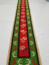 Vintage Traditional Handmade Oriental Wool Multicolor Kilim Runner 13.6x2.3ft picture