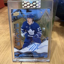 2024-25 UD Clear Cut Crystalline Stars Autos Blue /10 Matthew Knies CSA-MK picture