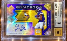 2020 Panini Illusions Justin Jefferson Auto Gold 1/10 BGS 9 AUTO 10 RC picture