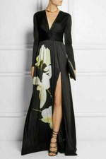 NEW ALTUZARRA for Target Womens Floral Print V-Neck Black Maxi Dress Small (S) picture