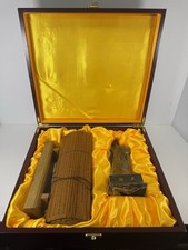 Sun Tzu Art of War Bamboo Scroll Statue Presentation Gift Set Wood Case picture