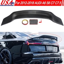 FOR 2012-2018 AUDI A6 S6 C7 C7.5 RT DUCKBILL CARBON COLOR TRUNK SPOILER WING LIP picture